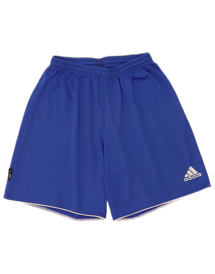 Adidas Mens Climalite Sport Shorts Medium  Blue Striped Polyester