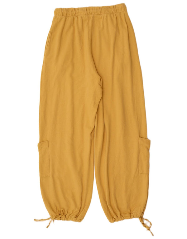 Zara Womens Cargo Tracksuit Trousers Joggers UK 14 Large  Yellow Cotton