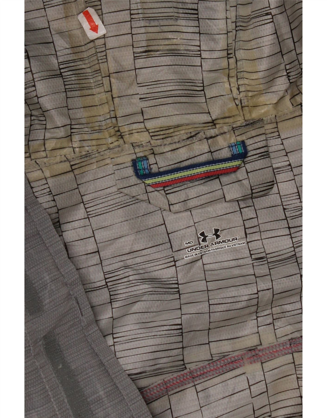 UNDER ARMOUR Mens Hooded Rain Jacket UK 38 Medium Grey Polyester