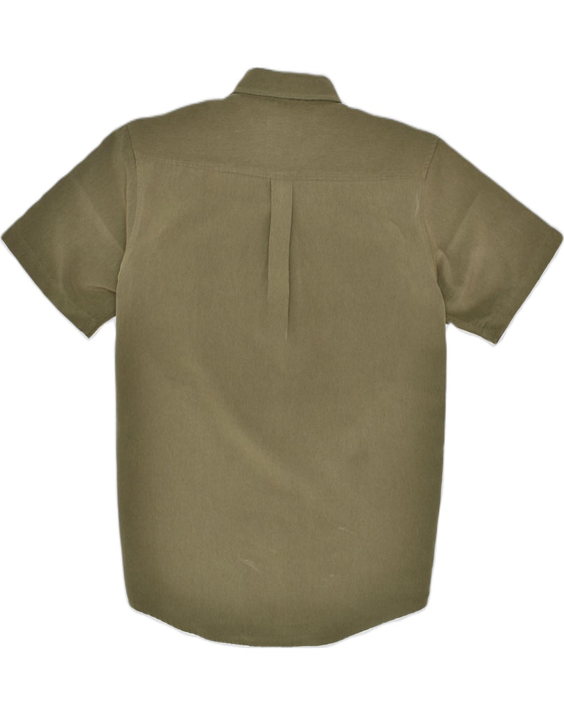 ANGELO LITRICO Mens Short Sleeve Shirt Size 39/40 Medium Khaki Polyester | Vintage | Thrift | Second-Hand | Used Clothing | Messina Hembry 