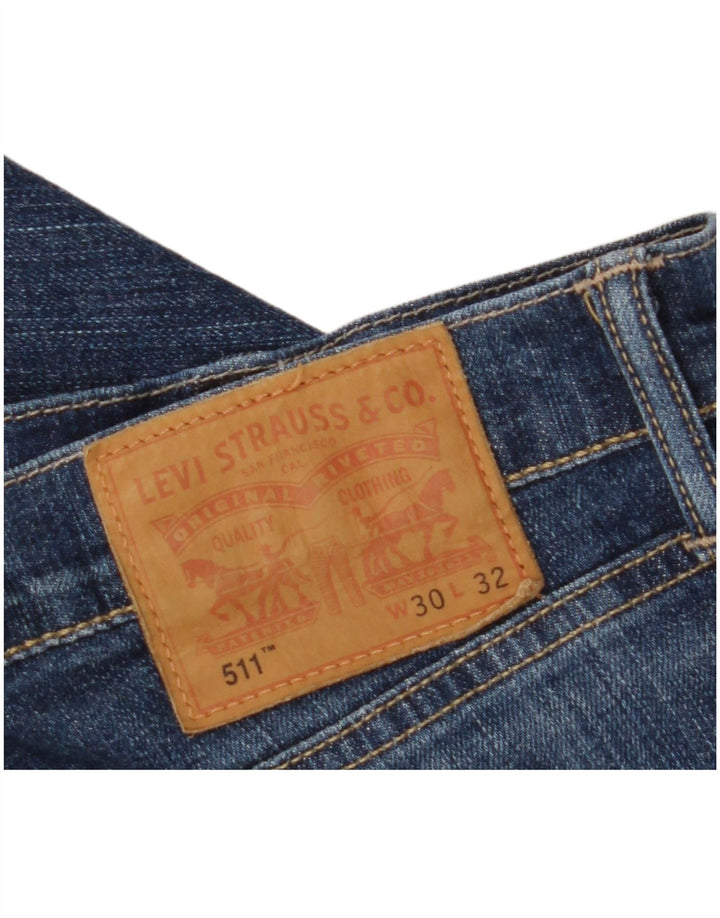 LEVI'S Womens 511 Slim Jeans W30 L32 Blue Cotton