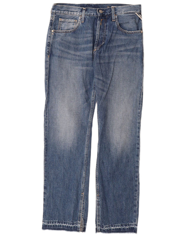 Replay Womens Straight Jeans W26 L30 Blue Cotton