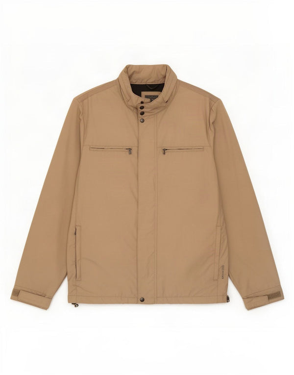 Geox Mens Hooded Rain Jacket UK 42 XL Beige Cotton