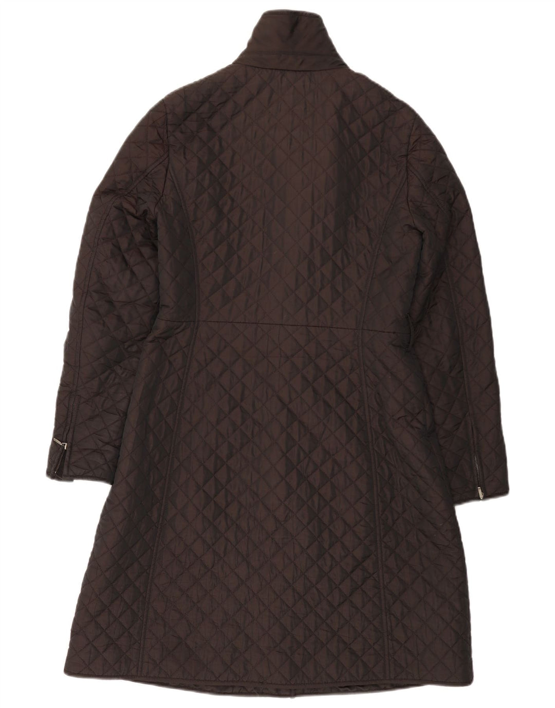 HOBBS Womens Quilted Overcoat UK 10 Small Brown Polyamide