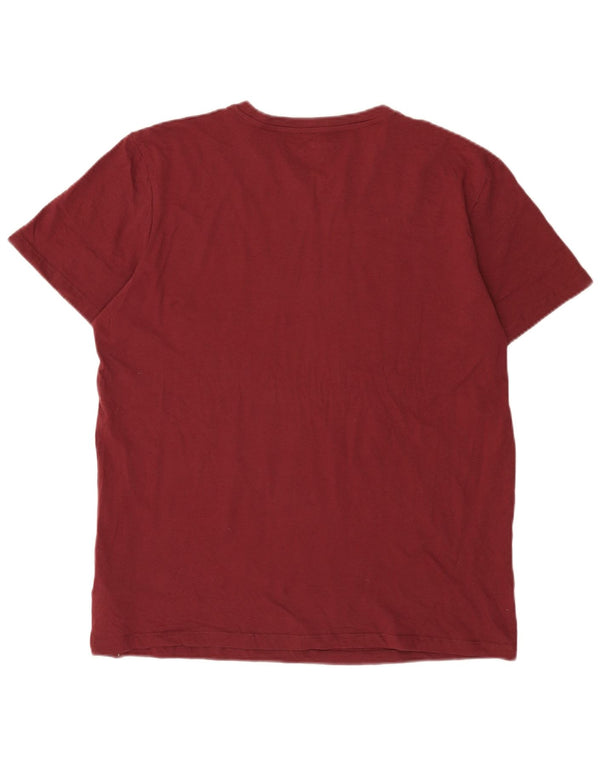 Jack & Jones Mens T-Shirt Top XL Burgundy Cotton
