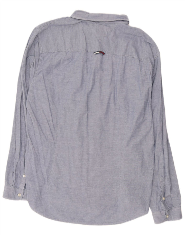 Tommy Hilfiger Mens Slim Fit Shirt 2XL Blue Cotton