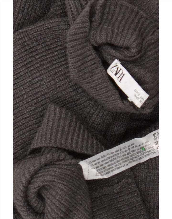 Zara Womens Jumper Dress UK 10 Small Grey Viscose