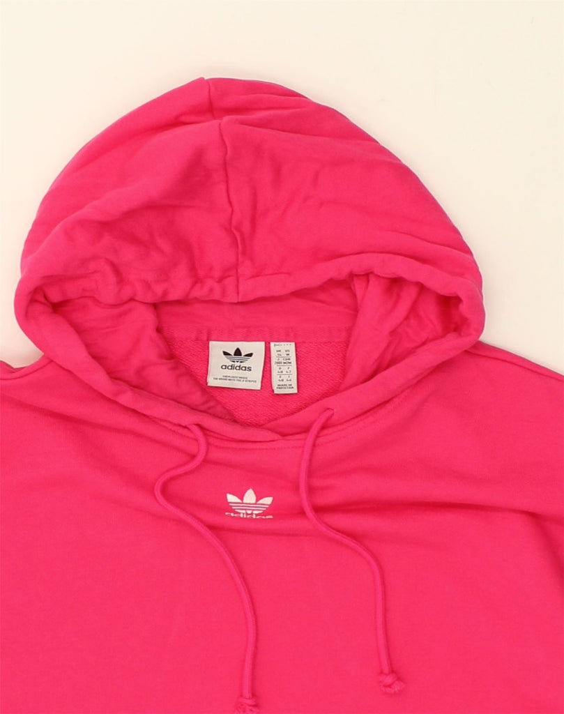 ADIDAS Womens Hoodie Jumper UK 14 Medium Pink Cotton | Vintage Adidas | Thrift | Second-Hand Adidas | Used Clothing | Messina Hembry 