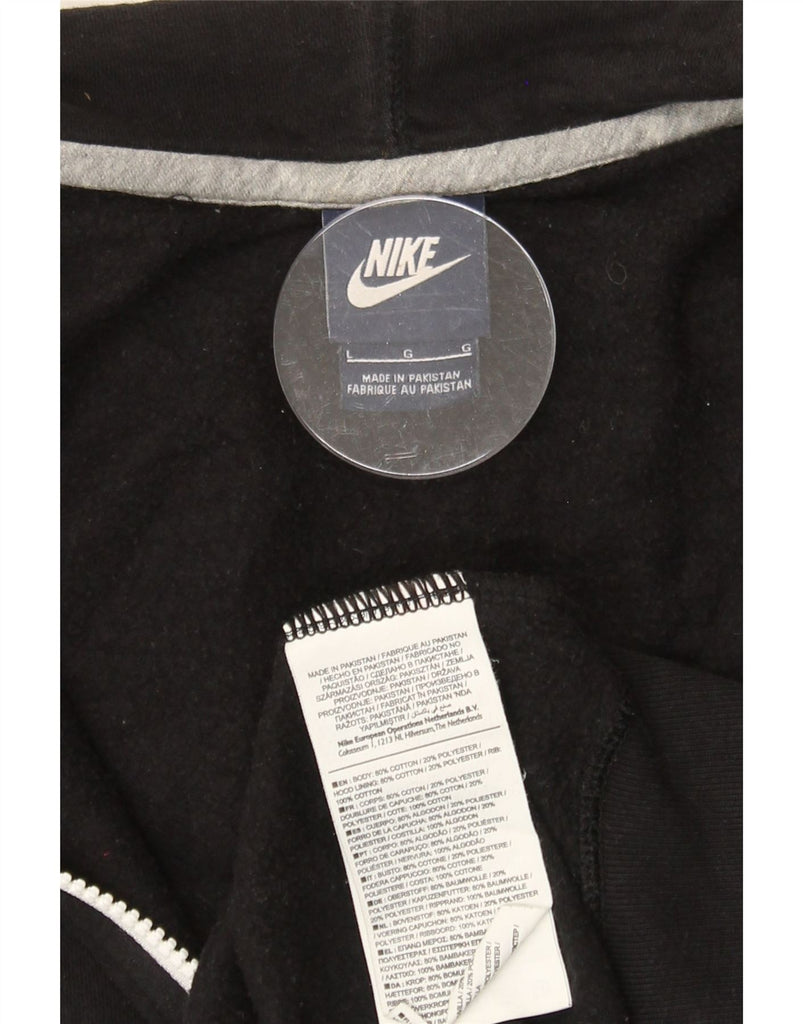 NIKE Womens Zip Hoodie Sweater UK 16 Large Black Cotton Vintage Nike and Second-Hand Nike from Messina Hembry 