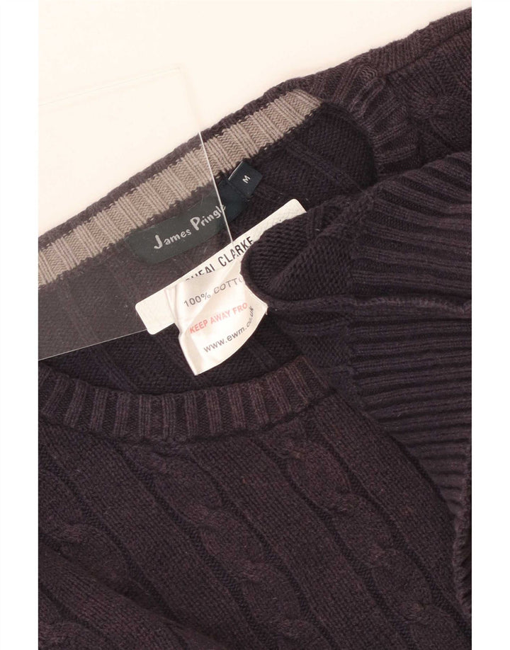 James Pringle Mens Crew Neck Jumper Sweater Medium Navy Blue Cotton