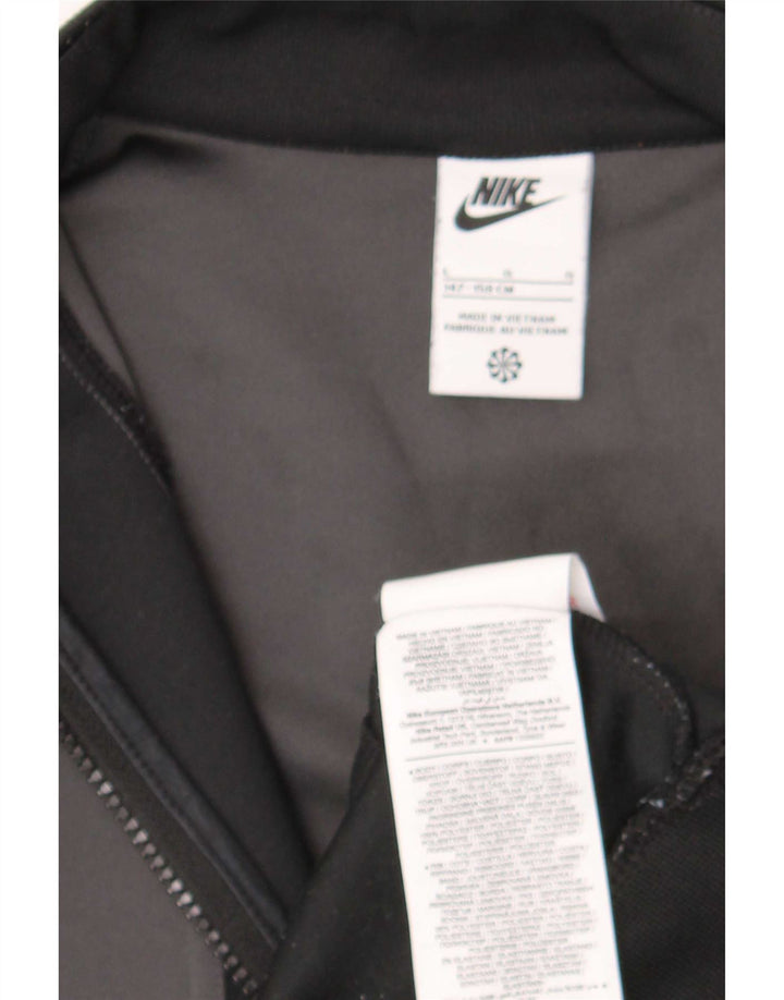 Nike Boys Graphic Sweatshirt Jumper 12-13 Years Large Black Colourblock