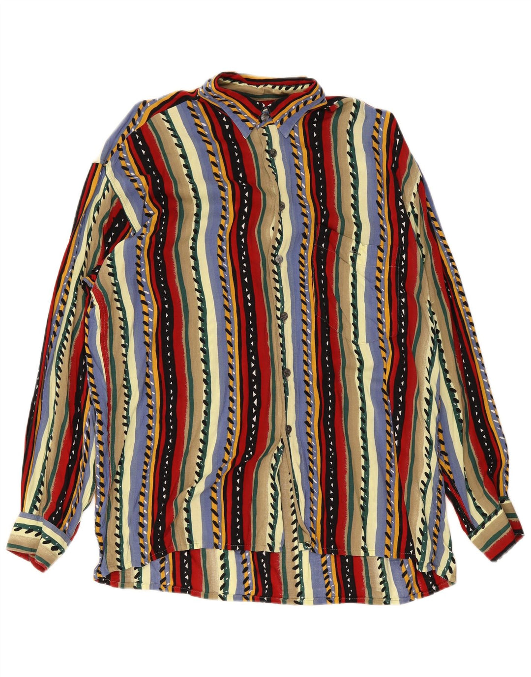 Hatico Performance Mens Shirt Size 41 Large Multicoloured Striped Viscose
