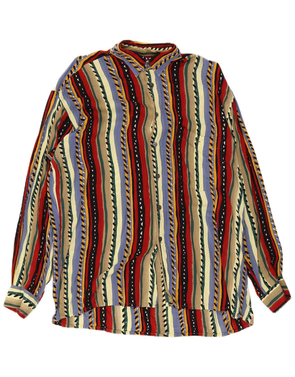 Hatico Performance Mens Shirt Size 41 Large Multicoloured Striped Viscose