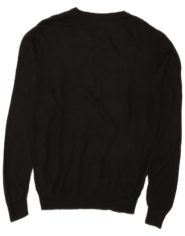 Pierre Cardin Mens V-Neck Jumper Sweater XL Black Acrylic