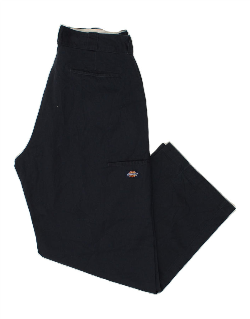 DICKIES Mens Straight Chino Trousers W34 L30 Navy Blue Polyester | Vintage Dickies | Thrift | Second-Hand Dickies | Used Clothing | Messina Hembry 