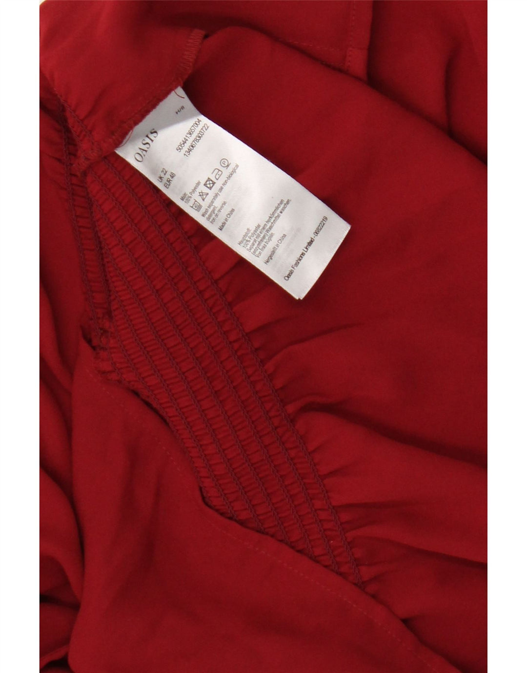 Oasis Womens Long Sleeve Blouse Top UK 22 3XL Burgundy Polyester