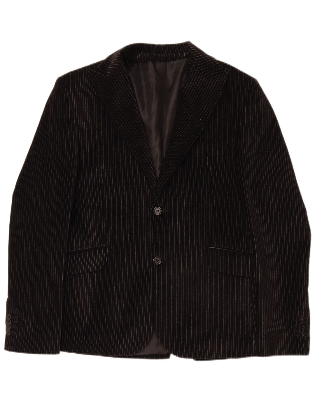 Vincent Mens 2 Button 2 Piece Suit IT 48 Medium W30 L32 Black Pinstripe