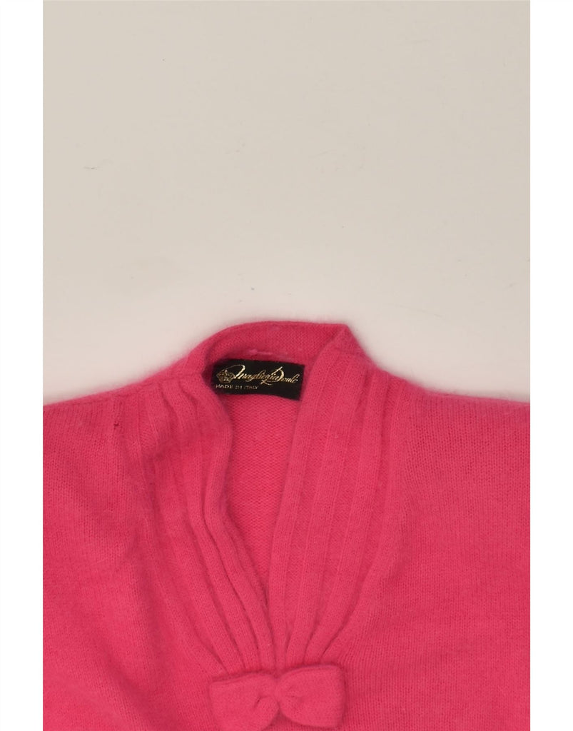 VINTAGE Womens V-Neck Jumper Sweater UK 16 Large Pink Angora | Vintage Vintage | Thrift | Second-Hand Vintage | Used Clothing | Messina Hembry 