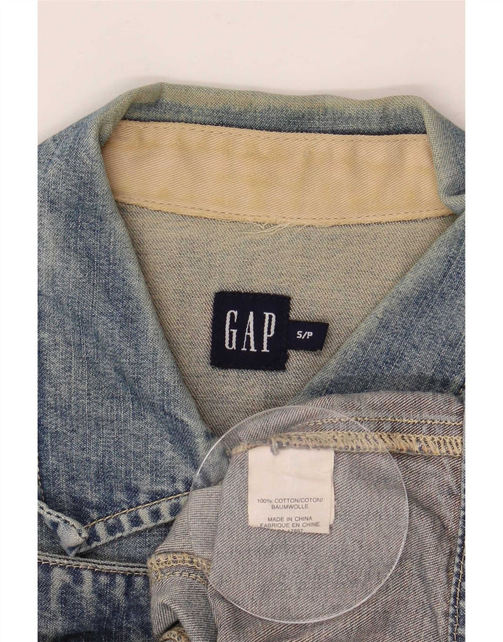 Gap Womens Crop Denim Jacket UK 10 Small Blue Cotton