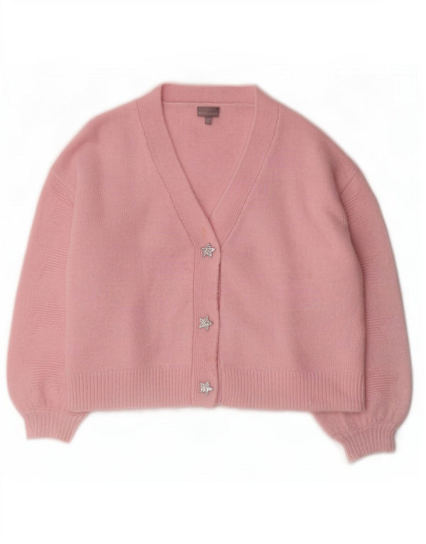 Oliver Bonas Womens Oversized Cardigan Sweater UK 10 Small Pink Acrylic