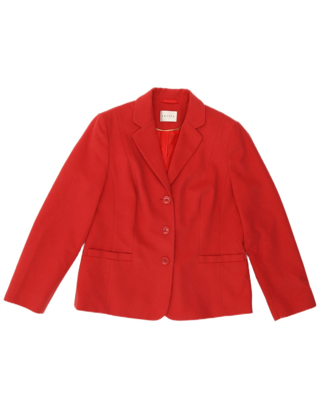 Eastex Womens 3 Button Blazer Jacket UK 12 Medium  Red Polyester
