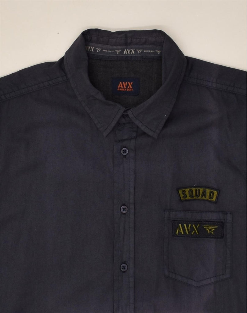 AVIREX Mens Shirt Medium Navy Blue Cotton | Vintage Avirex | Thrift | Second-Hand Avirex | Used Clothing | Messina Hembry 