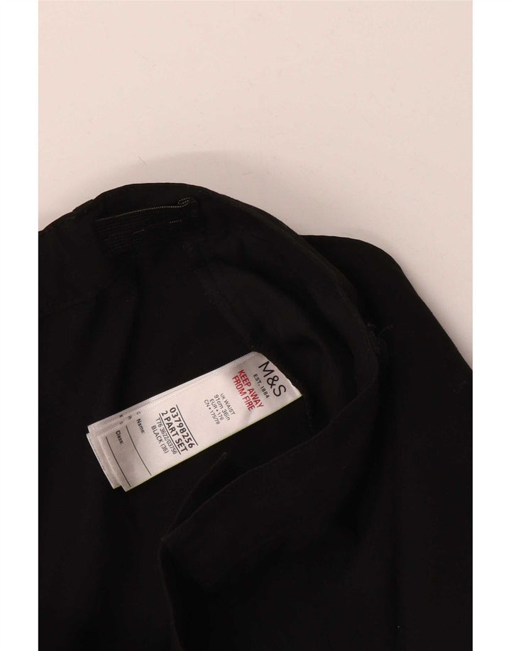 Marks & Spencer Mens Straight Suit Trousers W36 L30 Black Polyester