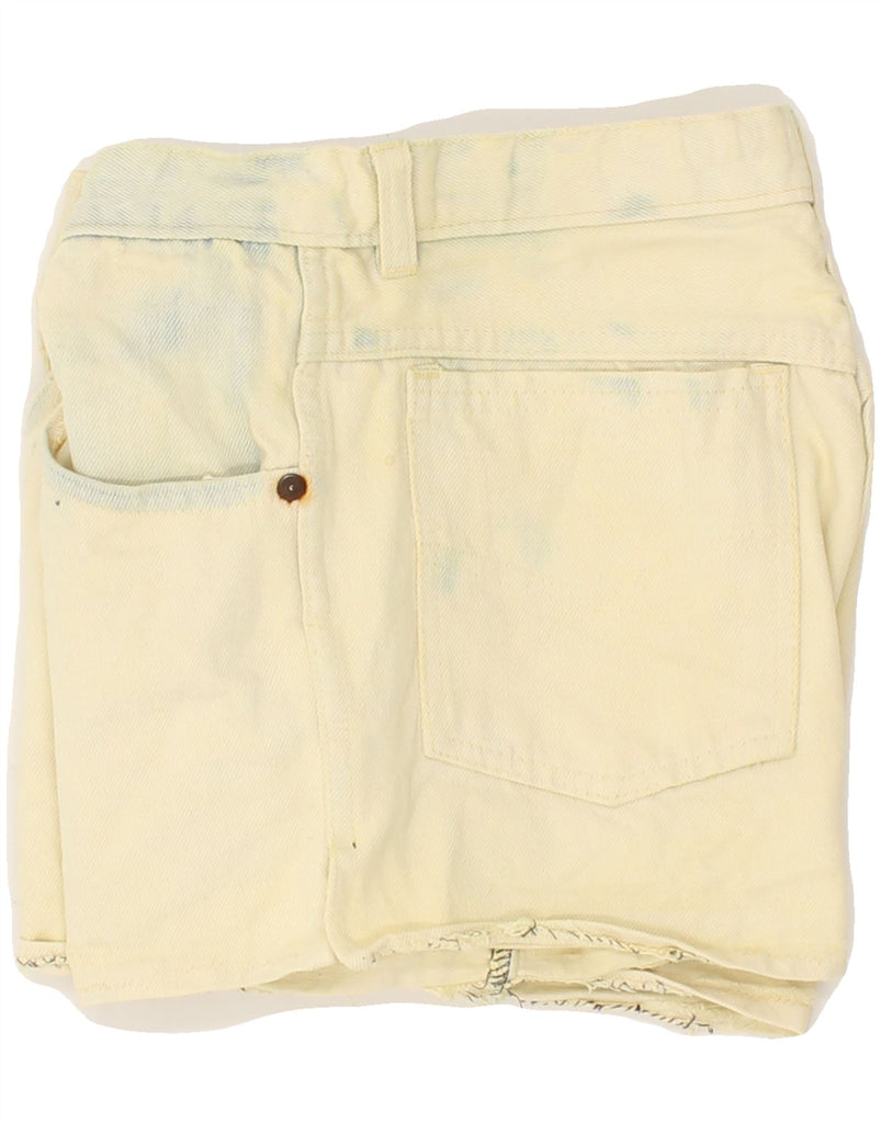 VINTAGE Womens Denim Shorts W28 Medium Yellow Tie Dye | Vintage Vintage | Thrift | Second-Hand Vintage | Used Clothing | Messina Hembry 