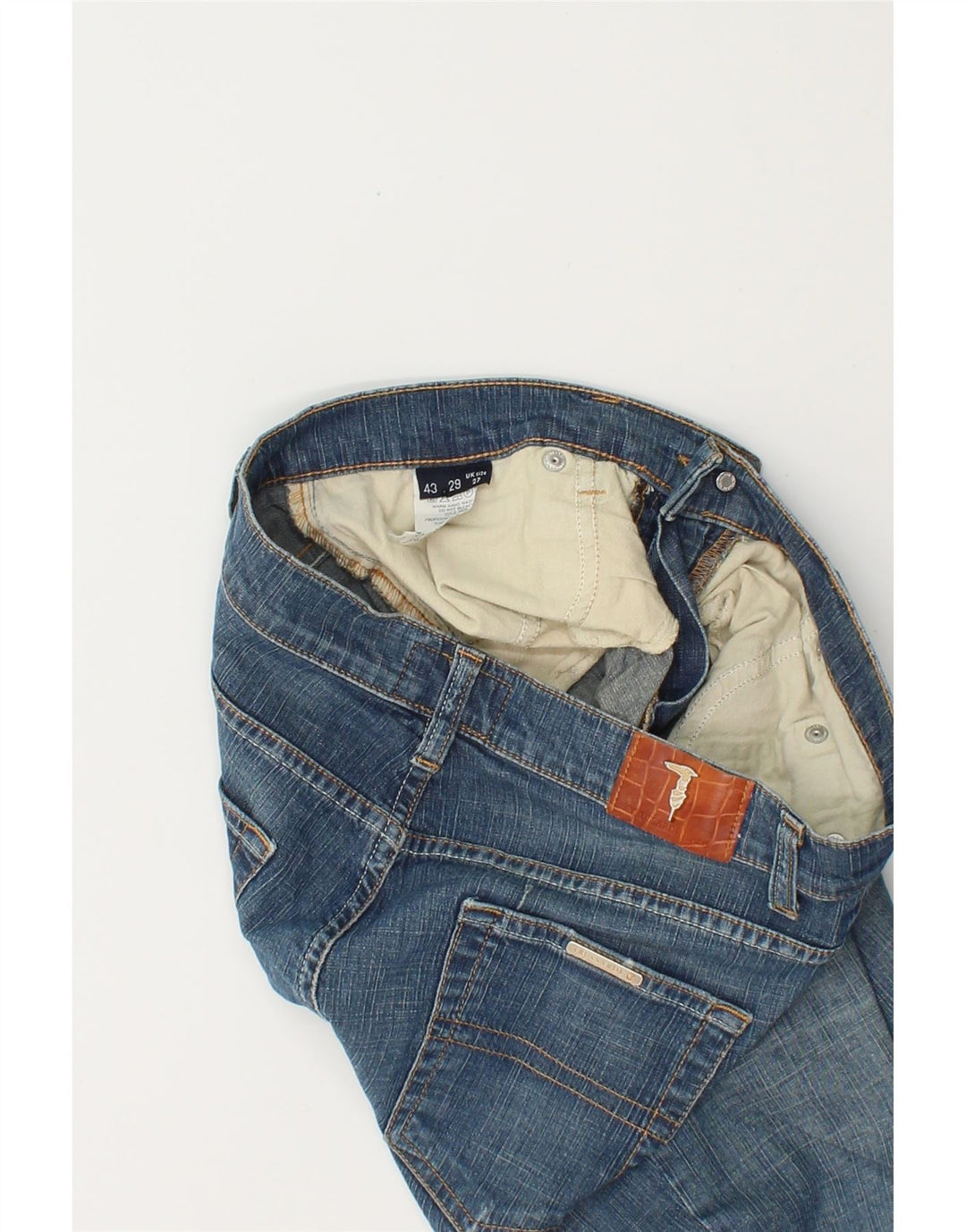 TRUSSARDI Womens Bootcut Jeans W27 L30  Blue Cotton Vintage Trussardi and Second-Hand Trussardi from Messina Hembry 