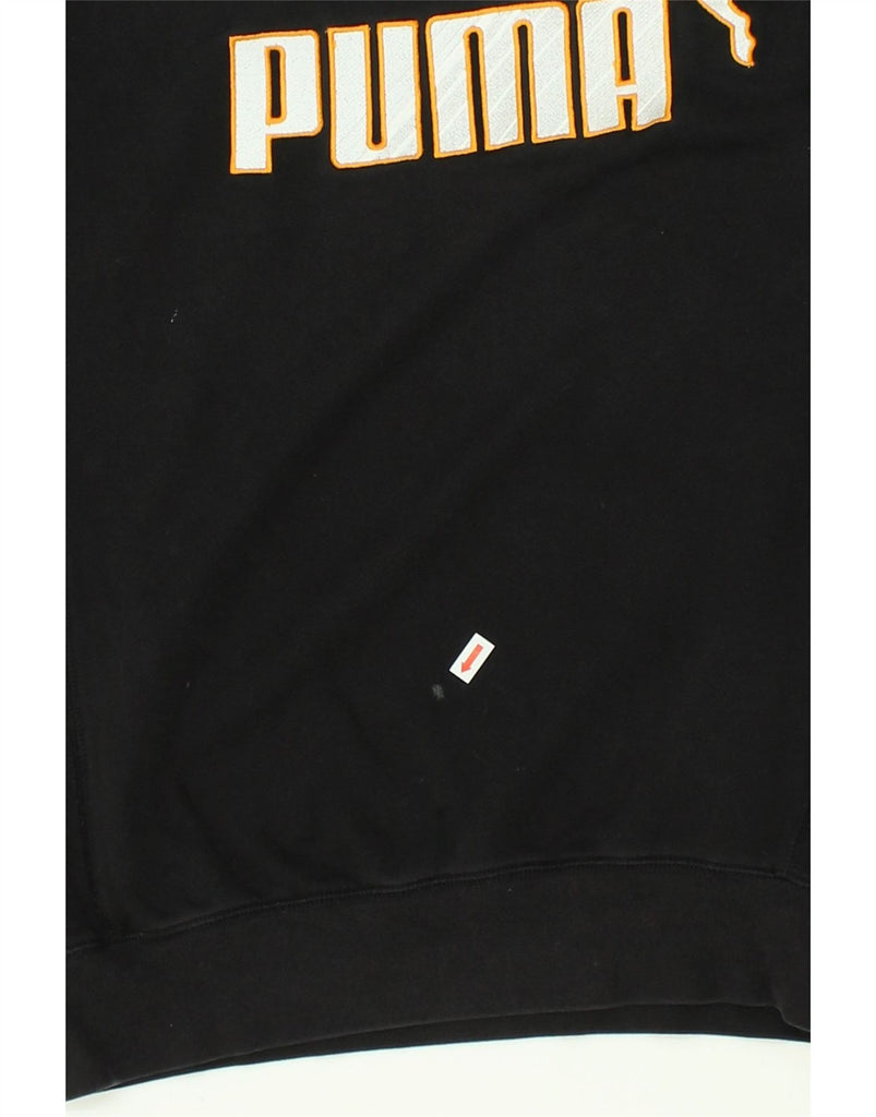 PUMA Womens Graphic Sweatshirt Jumper UK 10 Small Black Cotton | Vintage Puma | Thrift | Second-Hand Puma | Used Clothing | Messina Hembry 