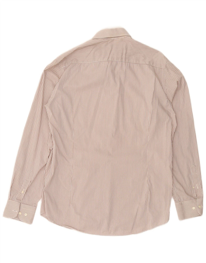 Trussardi Mens Shirt Size 43/44 XL Brown Gingham
