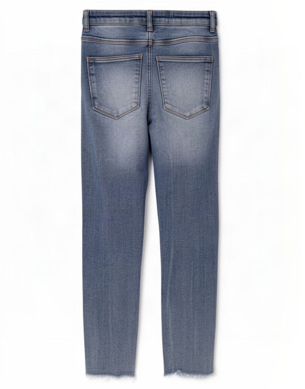 Zara Womens Crop High Rise Skinny Jeans EU 38 Small W24 L25 Blue Cotton