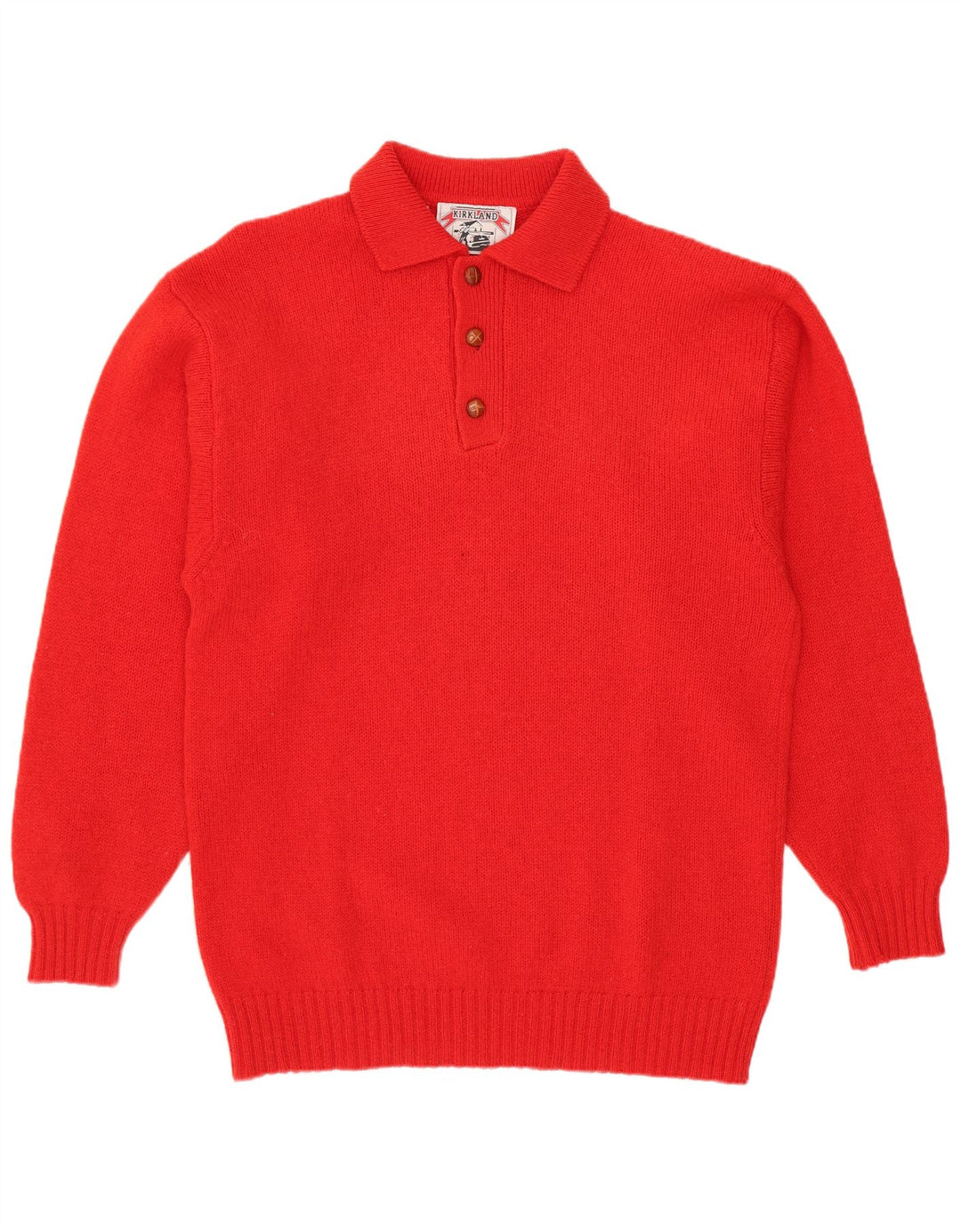 Kirkland Mens Polo Neck Jumper Sweater Medium Red