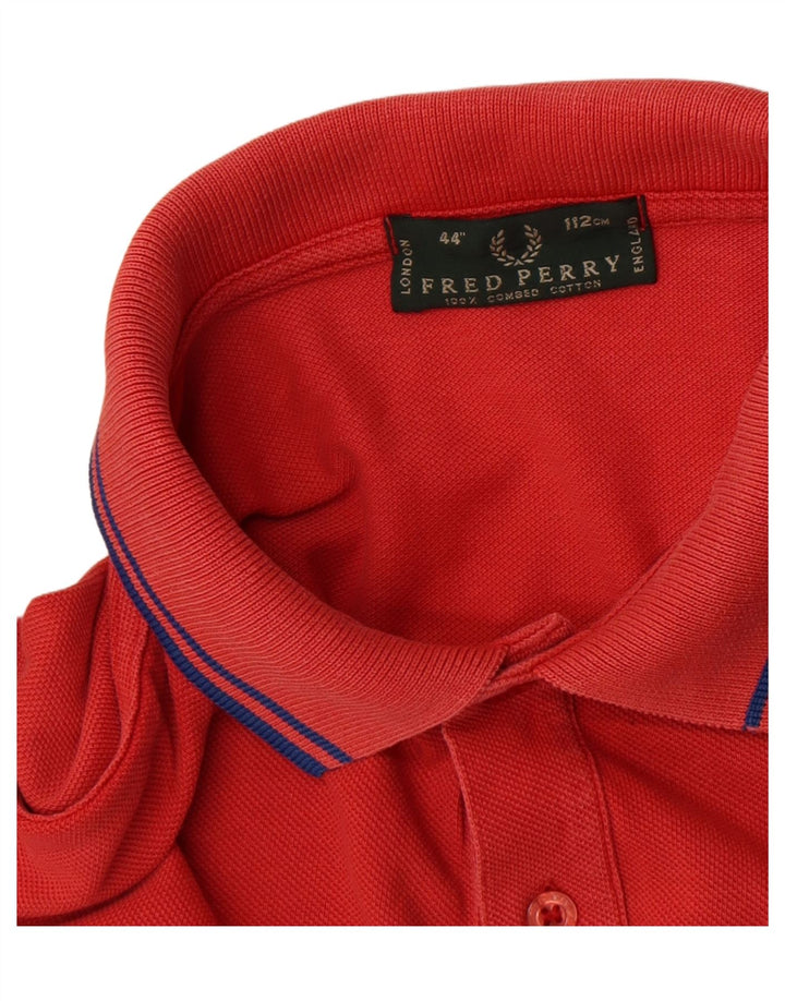 Fred Perry Mens Polo Shirt Medium Red Cotton