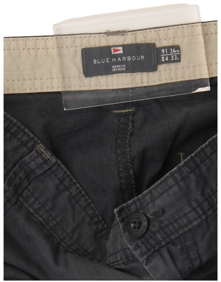 Marks & Spencer Mens Blue Harbour Cargo Trousers W36 L33 Navy Blue