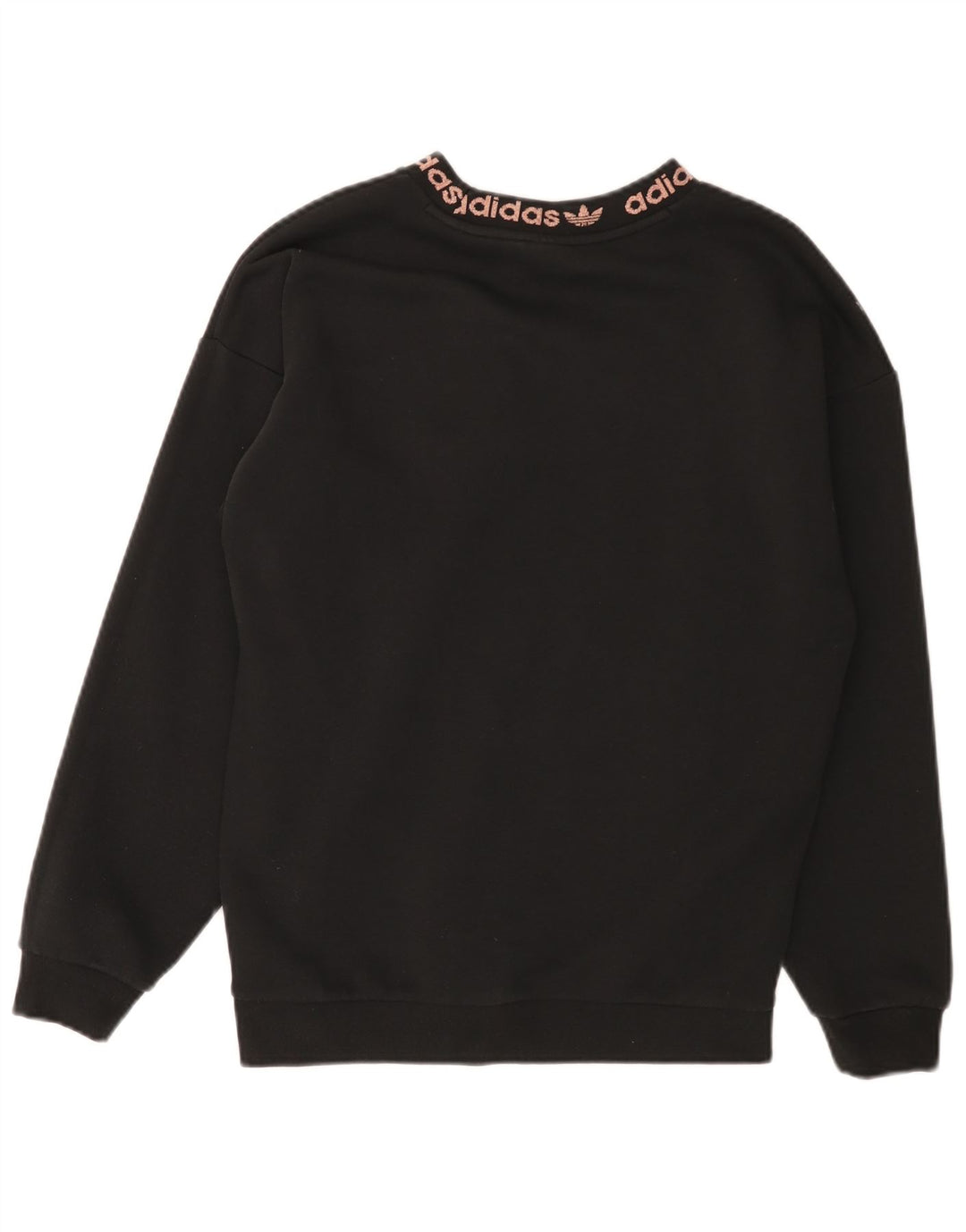 Adidas Womens Graphic Oversized Sweatshirt Jumper UK 4 Small Black Cotton