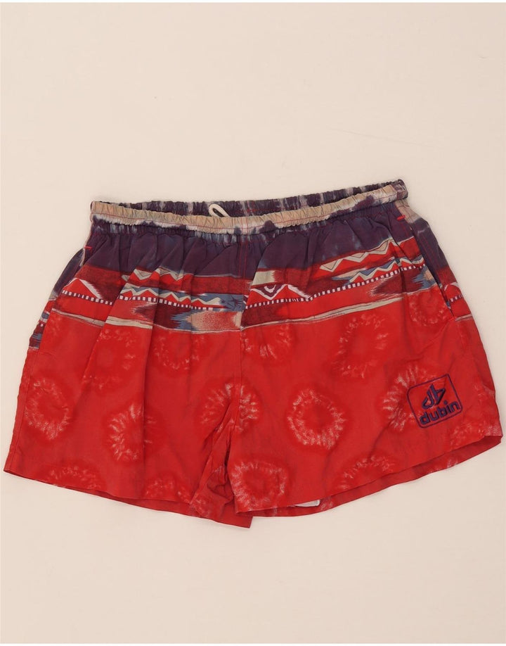 DUBIN Mens Swimming Shorts 2XL Red Tie Dye Polyamide