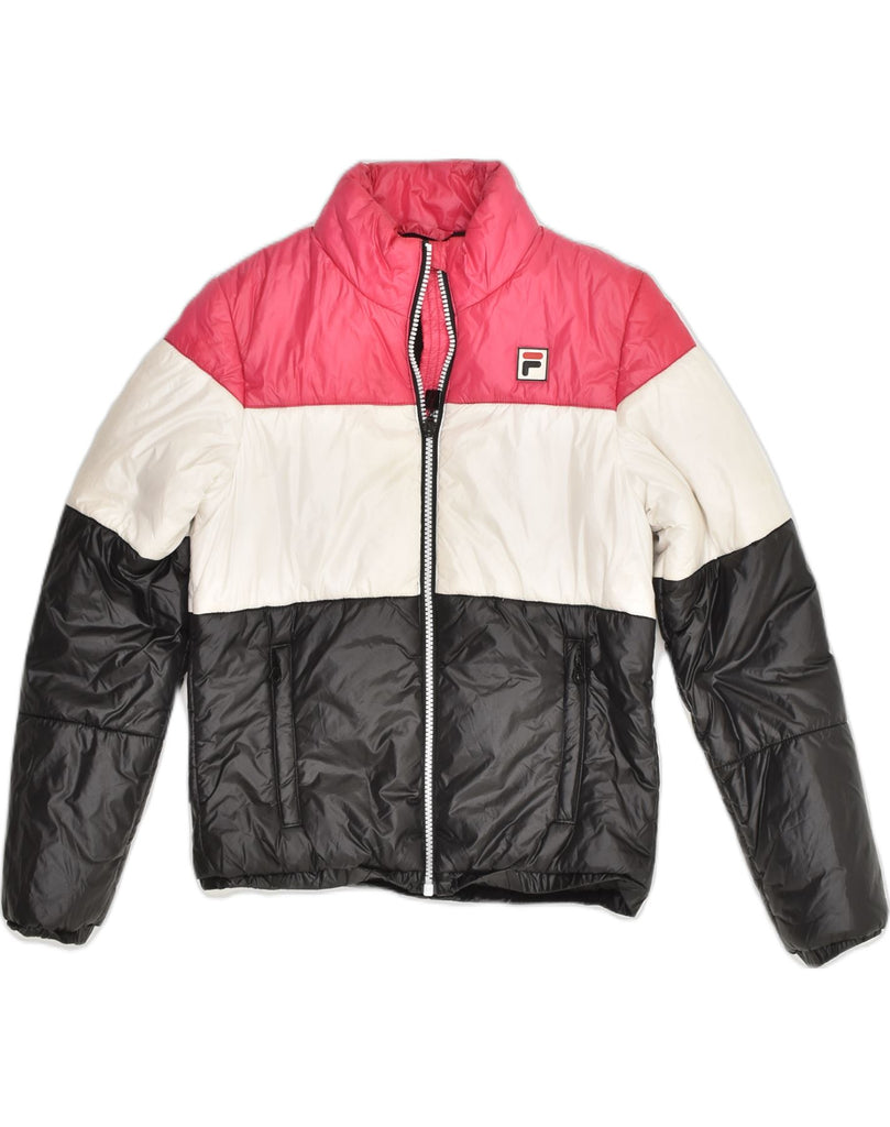 FILA Boys Padded Jacket 11-12 Years Multicoloured Colourblock | Vintage Fila | Thrift | Second-Hand Fila | Used Clothing | Messina Hembry 