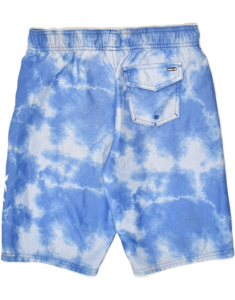 HURLEY Boys Graphic Sport Shorts 11-12 Years Large Blue Tie Dye Polyester | Vintage Hurley | Thrift | Second-Hand Hurley | Used Clothing | Messina Hembry 