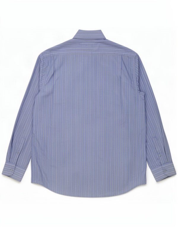 Pierre Cardin Mens Shirt Size 41 16 Large Blue Pinstripe Cotton