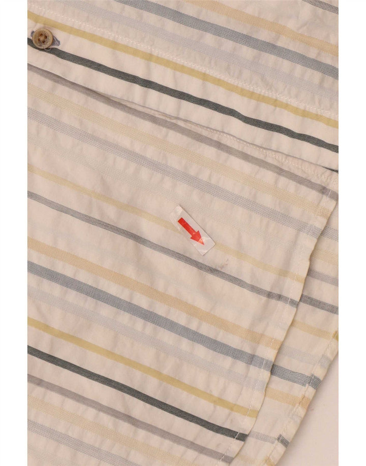 Marlboro Classics Mens Shirt 3XL White Striped Cotton