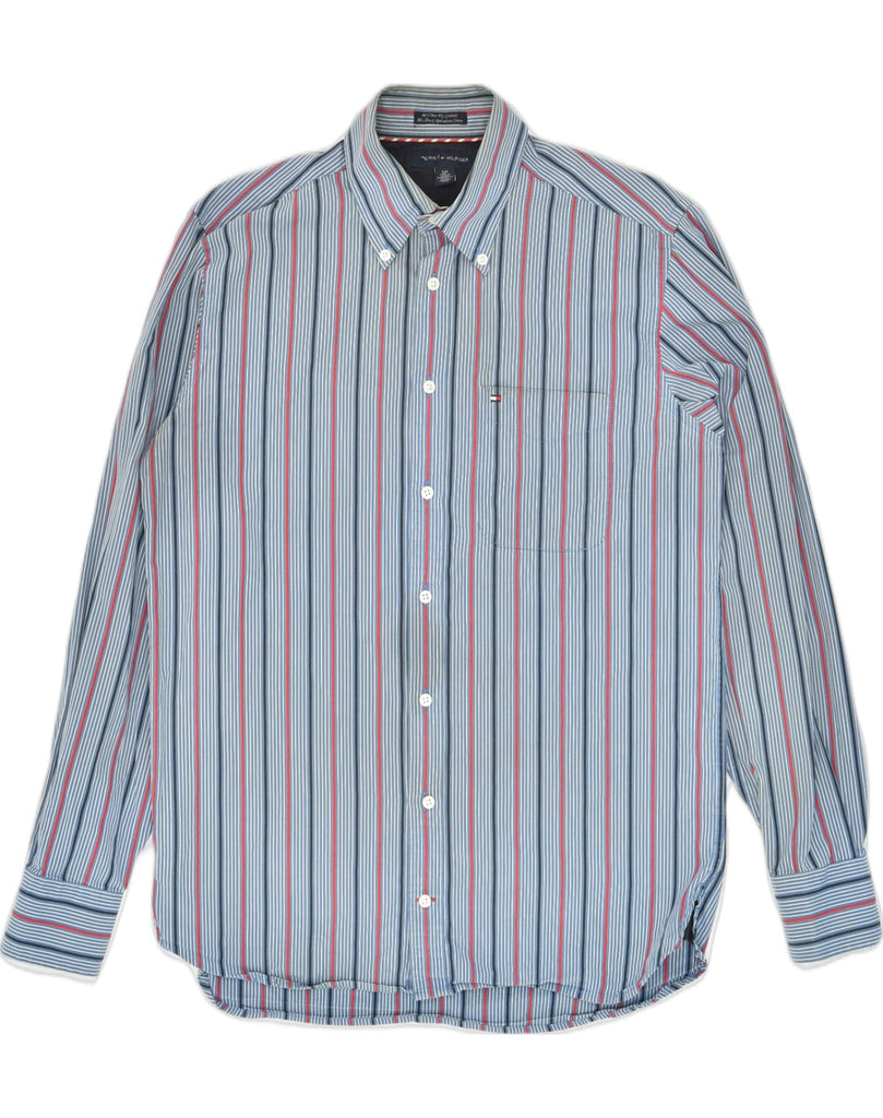 TOMMY HILFIGER Mens Shirt Small Blue Striped Cotton | Vintage Tommy Hilfiger | Thrift | Second-Hand Tommy Hilfiger | Used Clothing | Messina Hembry 