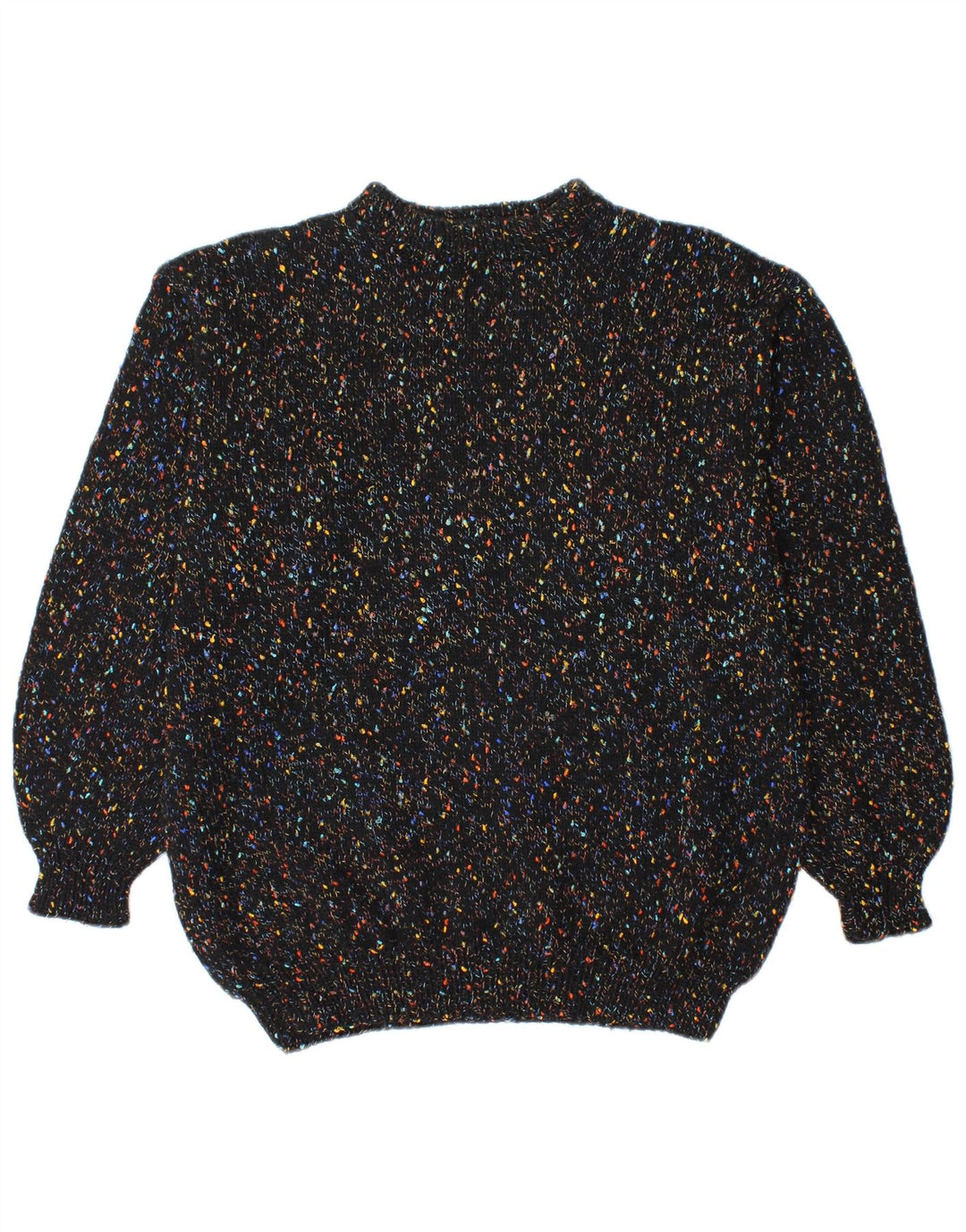 Vintage Mens Turtle Neck Jumper Sweater Medium Black Flecked