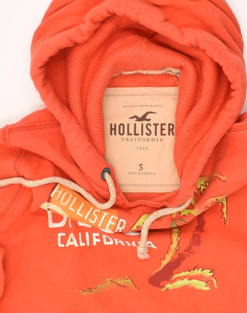 HOLLISTER Mens California Graphic Hoodie Jumper Small Orange Cotton | Vintage Hollister | Thrift | Second-Hand Hollister | Used Clothing | Messina Hembry 