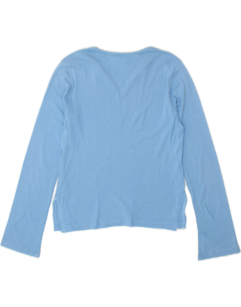 NIKE Womens Crop Graphic Top Long Sleeve UK 10/12 Medium Blue Vintage Nike and Second-Hand Nike from Messina Hembry 