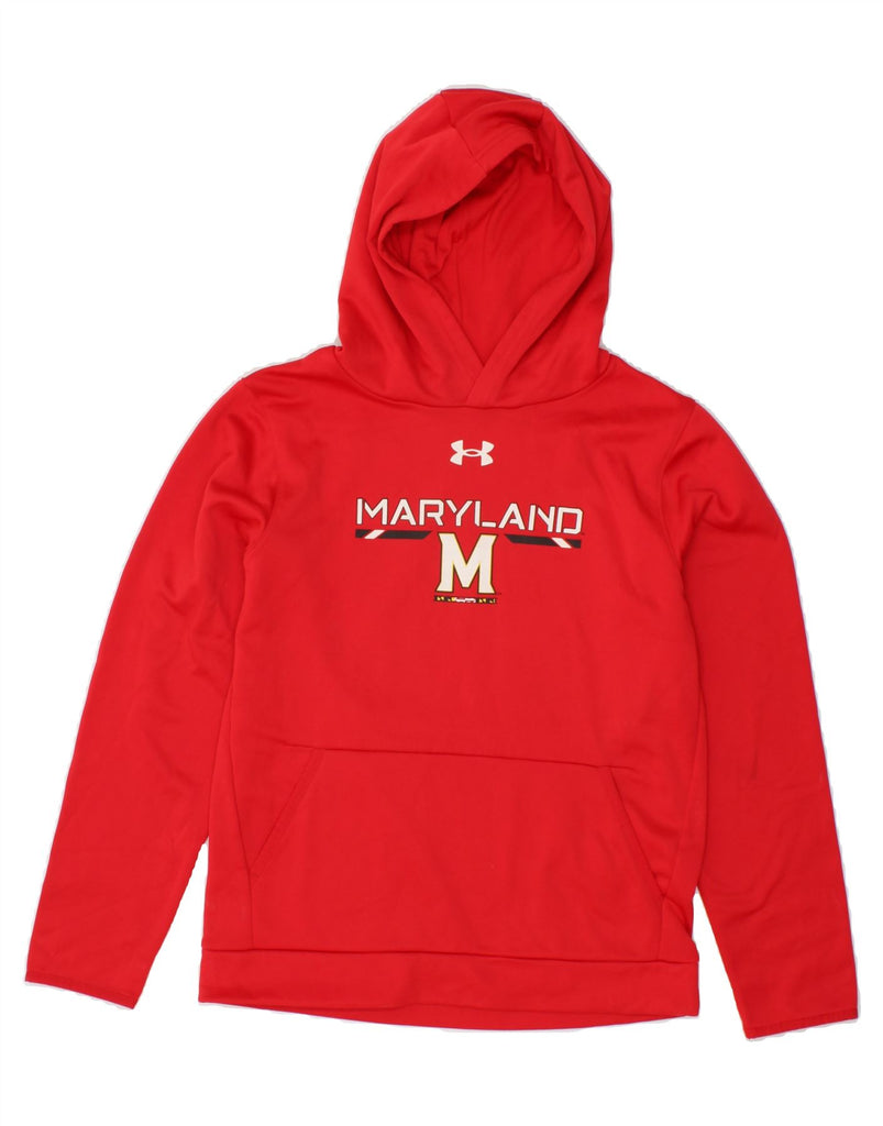 UNDER ARMOUR Boys Graphic Hoodie Jumper 15-16 Years Red Polyester | Vintage Under Armour | Thrift | Second-Hand Under Armour | Used Clothing | Messina Hembry 