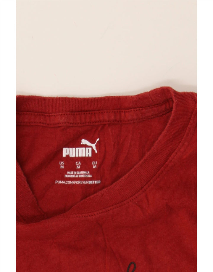 PUMA Mens Graphic T-Shirt Top Medium Red Cotton Vintage Puma and Second-Hand Puma from Messina Hembry 