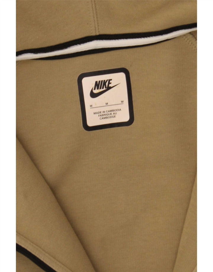 Nike Mens Zip Hoodie Sweater Medium Khaki Cotton
