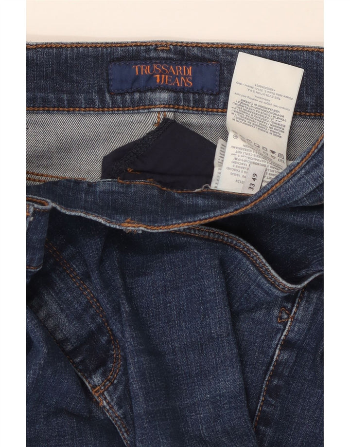TRUSSARDI Mens Slim Jeans W33 L30 Blue Cotton