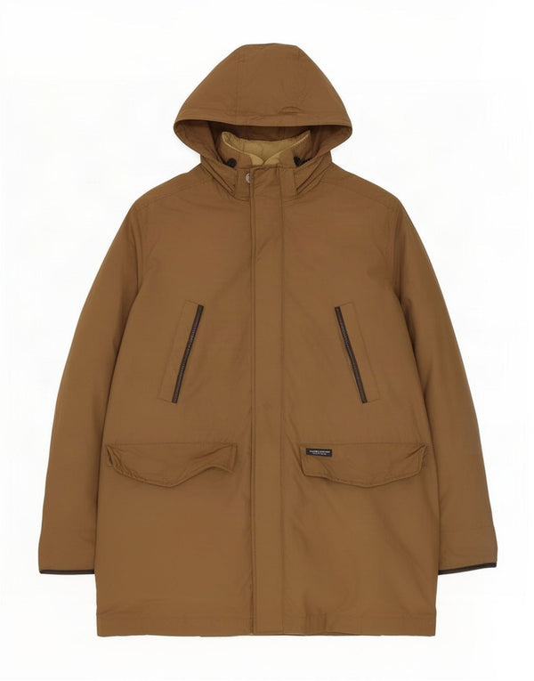 Woolrich Mens Hooded Parka Jacket UK 44 2XL Brown